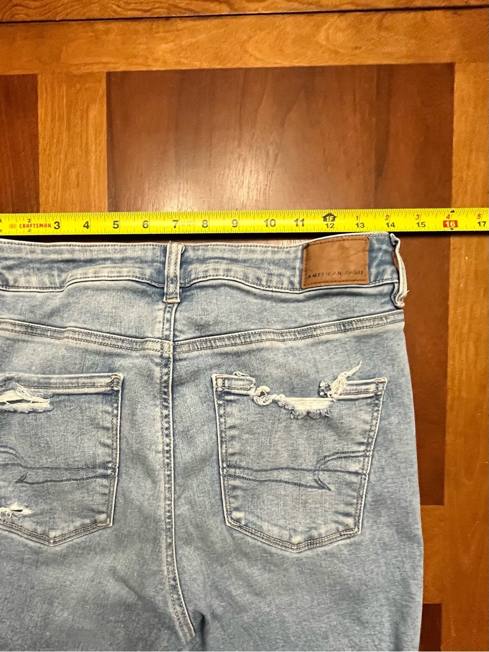 American Eagle High-Rise Distressed Flare Jeans Size 8 - Picture 11 of 12